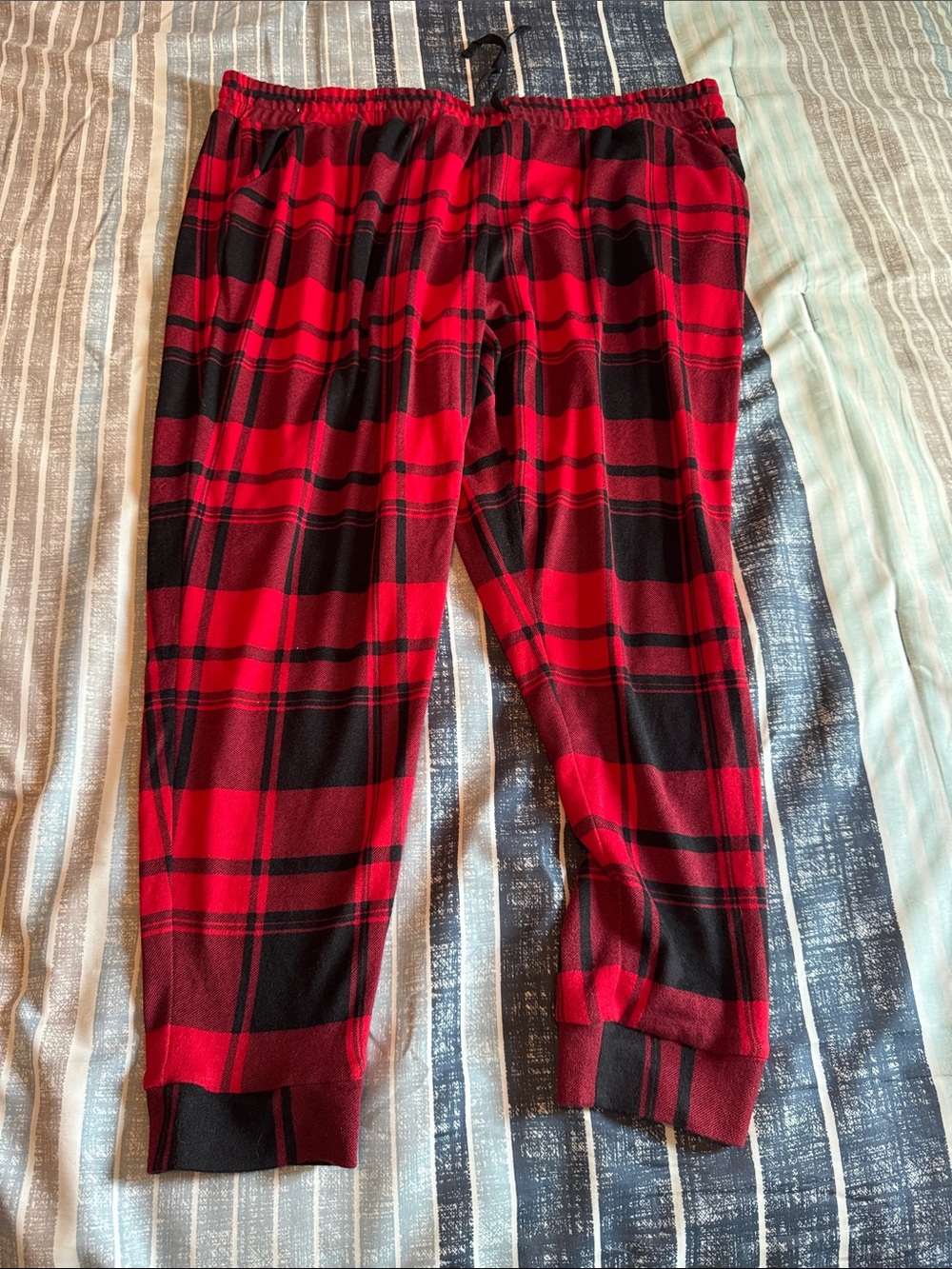 Red Plaid Jogger Bottoms - Brand:Maurice’s